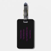 Monogram Sjabloon Cute Initiaal Naam Black Hot Pin Bagagelabel (Achterkant verticaal)