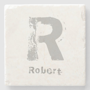 Monogram Sjabloon Elegant design letter marmeren t Stenen Onderzetter