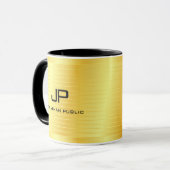 Monogram Sjabloon Elegant Gold Kijk Trendy Mok (Voorkant links)
