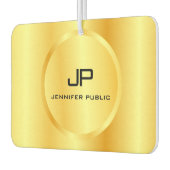 Monogram Sjabloon Faux Gold Elegant Modern Luchtverfrisser (Links)