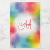 Monogram Sjabloon Geel Oranje Blauw Groen Roze Voedselcontainer Etiket (Enkel label)