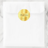 Monogram Sjabloon Gold Metallic Kijk bedankt Ronde Sticker (Tas)