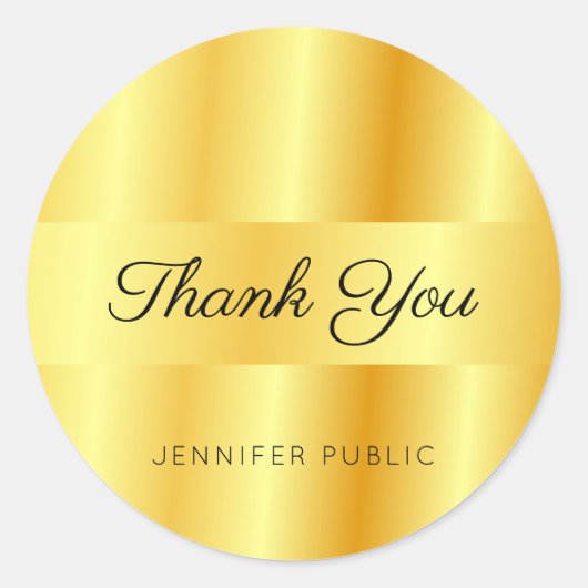 Monogram Sjabloon Gouden Metaalachtige Uitzicht Be Ronde Sticker (Voorkant)