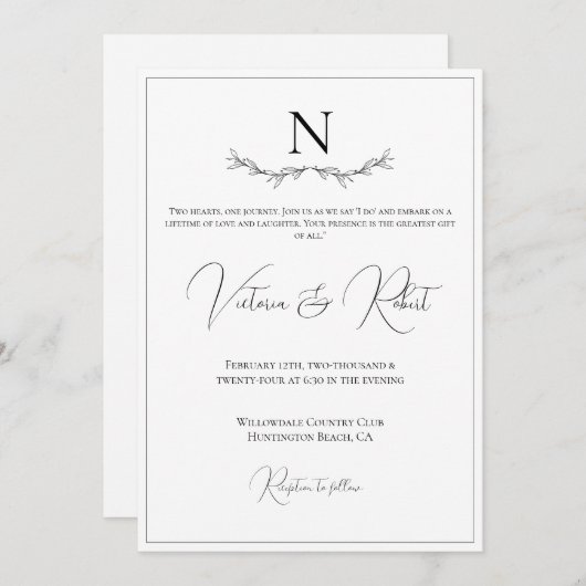 Monogram Sjabloon Kaart (Voorkant / Achterkant)