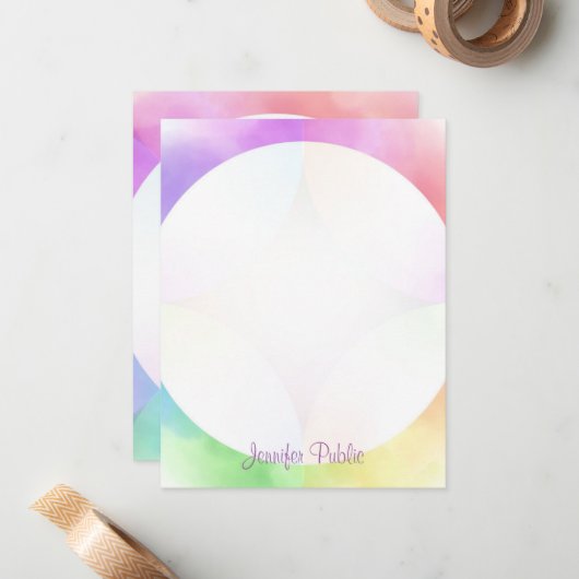 Monogram Sjabloon Modern legant handgeschreven (Voorkant / Achterkant in situ)