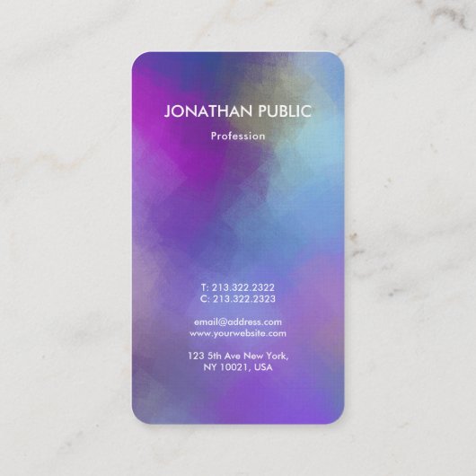 Monogram Sjabloon Moderne Abstracte Kunst Visitekaartje (Achterkant)