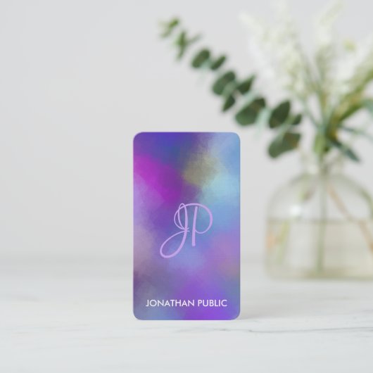 Monogram Sjabloon Moderne Abstracte Kunst Visitekaartje (Staand voorkant)