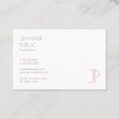 Monogram Sjabloon Moderne Elegant Professional Visitekaartje (Achterkant)