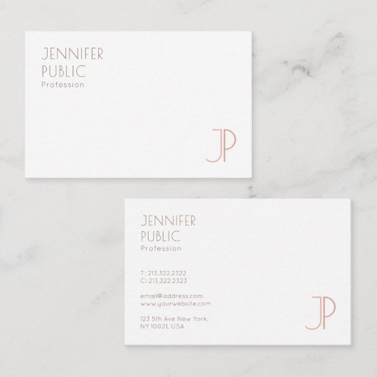 Monogram Sjabloon Moderne elegante vormgeving Visitekaartje (Voorkant / Achterkant)