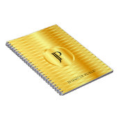Monogram Sjabloon Nep Gouden Metalen Uiterlijk Notitieboek (Rechterzijde)