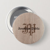 Monogram Sjabloon Plank board Hood Kijk Oude Manus Ronde Button 7,6 Cm (Voorkant /achterkant)