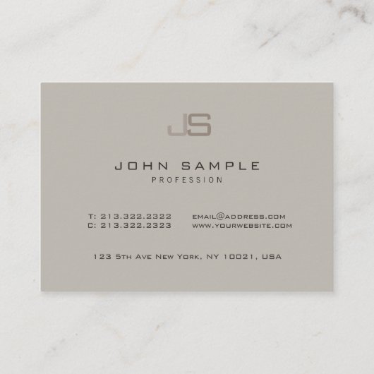 Monogram Sjabloon Professioneel Modern Elegant Visitekaartje (Achterkant)