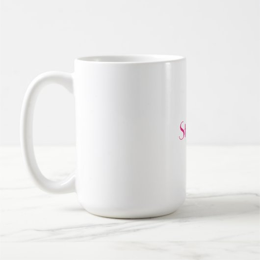 Monogram Sjabloon Roze Custom Name Gift 2023 Koffiemok (Links)