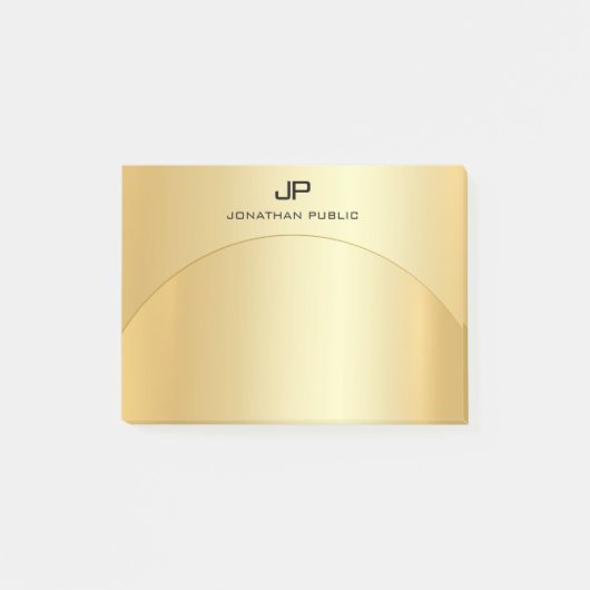 Monogram Sjabloon Trendy Gold Kijk Elegant Post-it® Notes (Voorkant)