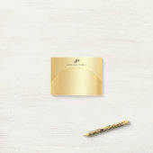 Monogram Sjabloon Trendy Gold Kijk Elegant Post-it® Notes (Op bureau)