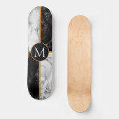Monogram skateboard - Black White Check Marble (Voorkant)