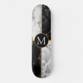 Monogram skateboard - Black White Check Marble (Voorkant)