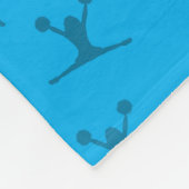 Monogram sky blue cheerleading zwarte cirkel fleece deken (Hoek)
