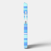 Monogram sky blue strepen Hoesje-Mate iPhone case (Achterkant / Links)