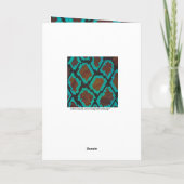 Monogram slang bruin en turquoise print kaart (Achterkant)
