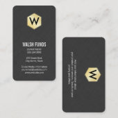 Monogram | Slank | Linnen | Goud Visitekaartje (Voorkant / Achterkant)