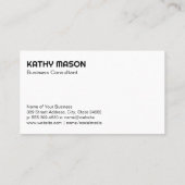 Monogram | Slank zwart textiel Visitekaartje (Achterkant)