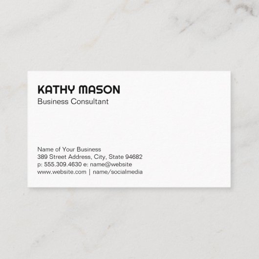 Monogram | Slank zwart textiel Visitekaartje (Achterkant)