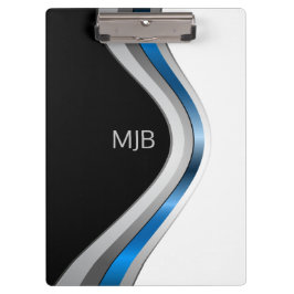 Monogram Slanke Curven Modern Metallic Patroon Klembord