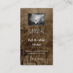 Monogram, Slapende Pommerische Puppy, lederachtig Visitekaartje