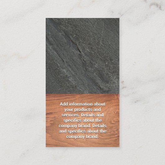 Monogram Slate | Hout Visitekaartje (Achterkant)