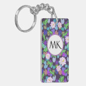 Monogram sleutelhanger met schattige kikkerkunst (Voorkant Links)