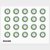 Monogram Sluitzegel met Strik Krans Ronde Sticker (Vel)