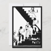 Monogram Slumber Party Art Deco Kaart (Voorkant)