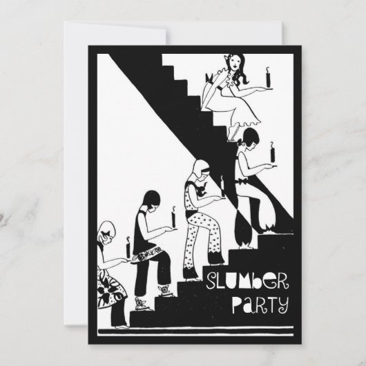 Monogram Slumber Party  Art Deco Kaart (Voorkant)