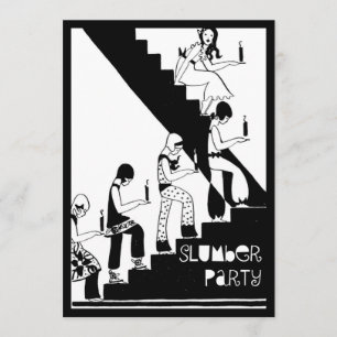 Monogram Slumber Party Art Deco Kaart