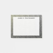 Monogram Small Grunge Faux Metal Squares Post-it® Notes (Voorkant)