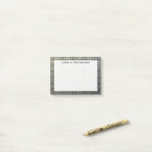 Monogram Small Grunge Faux Metal Squares Post-it® Notes (Op bureau)