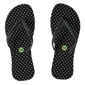 Monogram Small Polka Dot Black White Teenslippers (Voetbed)