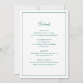 Monogram smaragdgroen formele elegante bruiloft kaart (Achterkant)