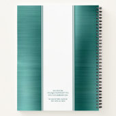 Monogram Smaragdgroen Geborsteld Metallic Zakelijk Notitieboek (Achterkant)