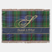 Monogram Smith Tartan Blue Green Gold Passen getro Deken (Voorkant)