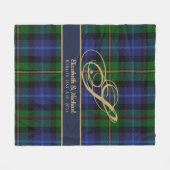 Monogram Smith Tartan Blue Green Gold Passen getro Fleece Deken (Voorkant (Horizontaal))