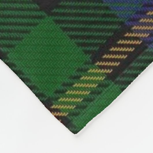 Monogram Smith Tartan Blue Green Gold Passen getro Fleece Deken (Hoek)