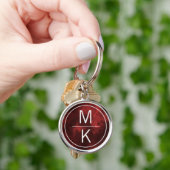Monogram Smokey Dark Red Marble GL Splitter Sleutelhanger (Hand)
