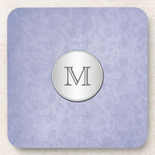 Monogram Smoky Blue Silver Damask Onderzetter Set 