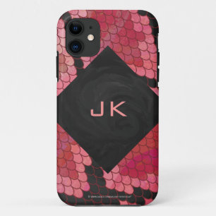 Monogram Snake Black en Red Print iPhone 11 Hoesje