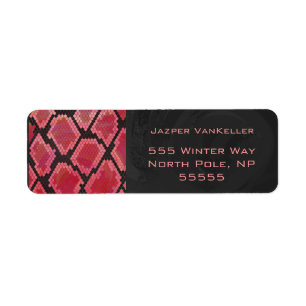 Monogram Snake Black en Red Print Etiket