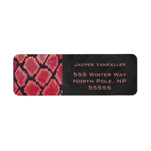 Monogram Snake Black en Red Print Etiket (Voorkant)