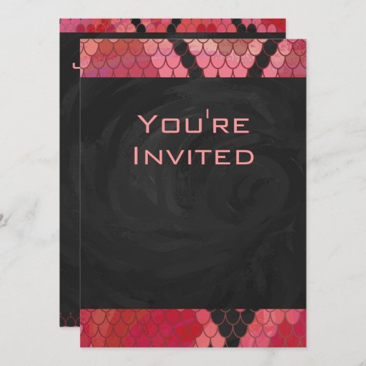 Monogram Snake Black en Red Print Kaart (Voorkant / Achterkant)