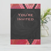 Monogram Snake Black en Red Print Kaart (Staand voorkant)